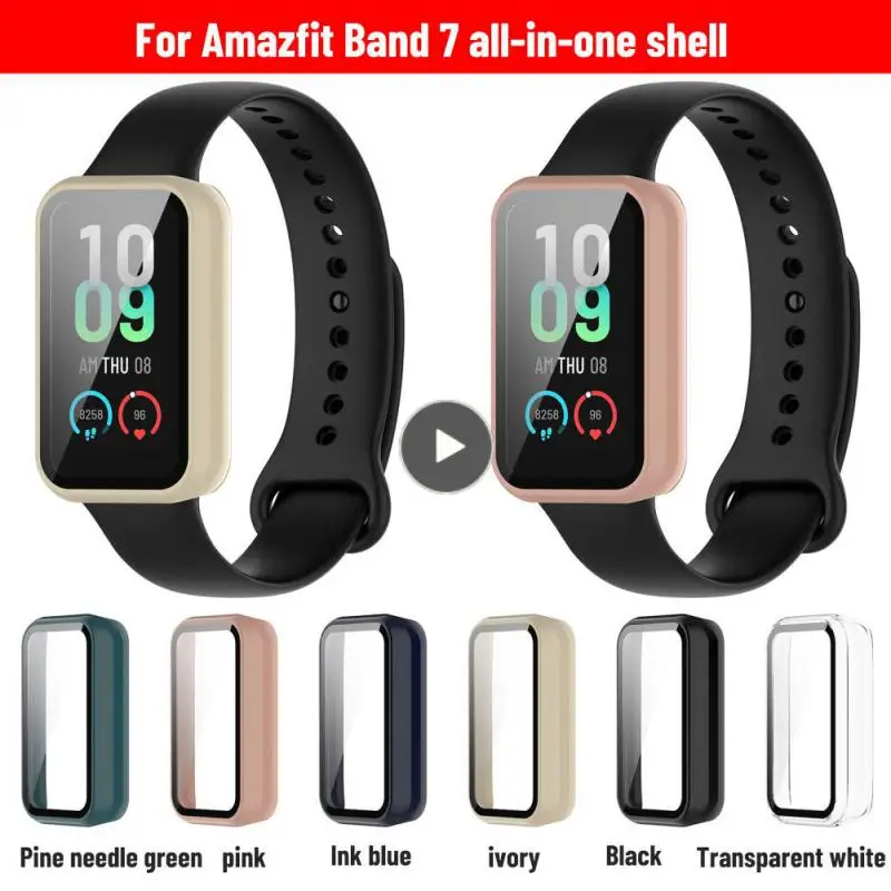 

Replacement Wristband Case Protective Shell Case Protective Cover Pc Toughened Film For Huami Amazfit Band7 Pc Smart Watch Hot