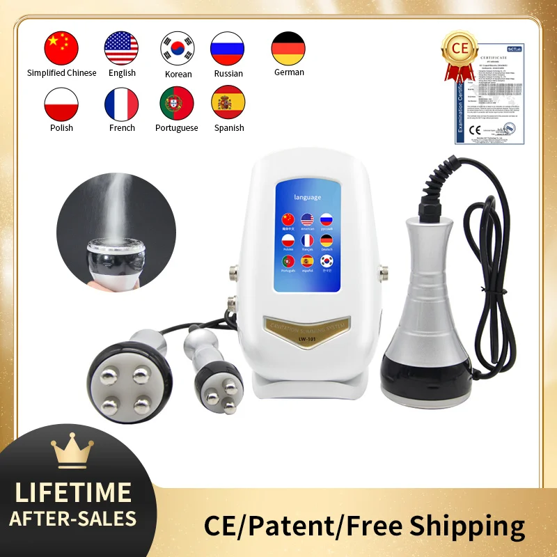 

40K Cavitation Ultrasonic Multi-Polar RF Body Slimming Machine Skin Tighten Facial Tool Rejuvenation Anti-Wrinkle Beauty Device