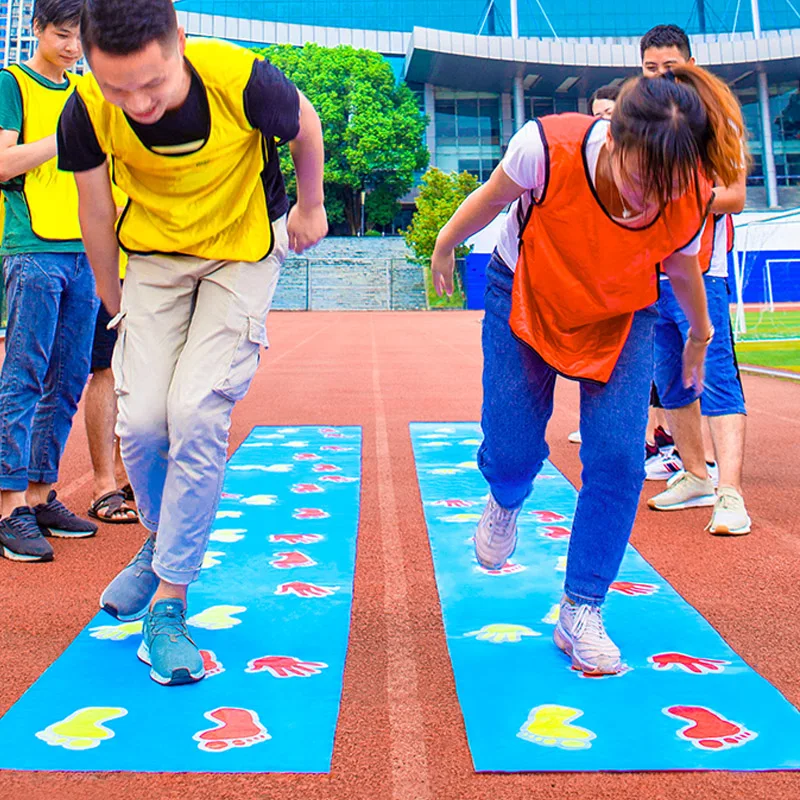 

Adult Kids Hand And Feet Game Jumping Carpet Mat Teamwork Activities Outdoor Fun Sports Buiten Speelgoed Voor Kinderen