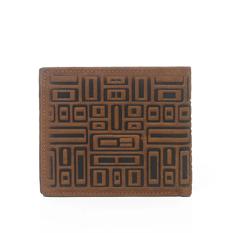 

2022 New Luxury Brand wallet retro Man leather wallets Short Cover Wallets Card Holder Embossed Floral Gentlemen Slim Fit Purses