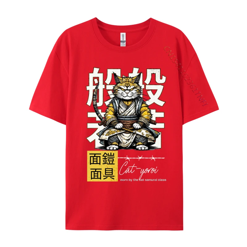 Винтажные классические футболки в японском стиле Warrior Samurai Cat Yoroi мужские топы Camisa