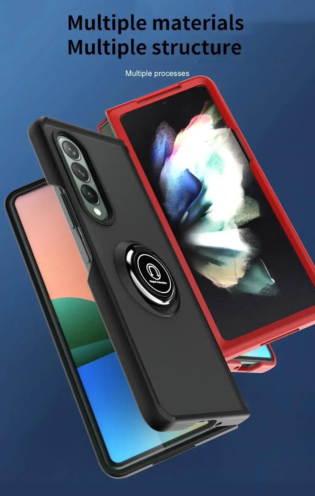Вращающийся на 360 градусов чехол-книжка для Samsung Galaxy Z Fold 3 автомобильный Магнитный