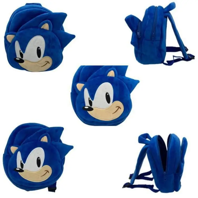 

25Cm Hot Sale Sonic The Hedgehog Backpack Game Anime Kindergarten Children Plushie Bag Soft Plush Coin Purse Kids Schoolbag Toys