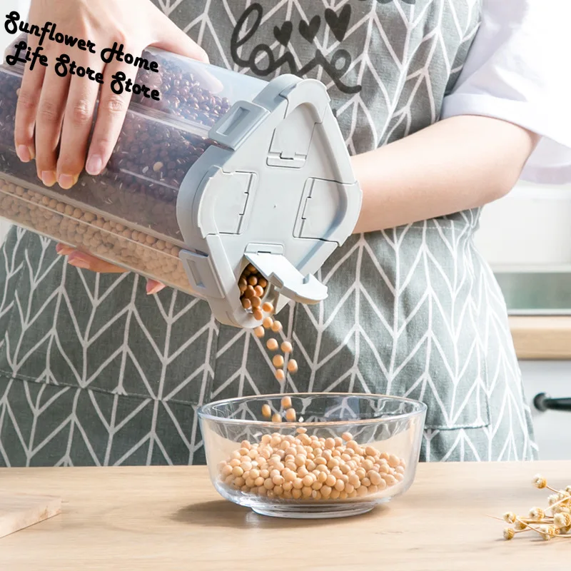

Food Grains Storage Cans Box Sealed Moisture Proof Rice Buckets Wall Mounted Tanks Kitchen Classified Container Food Container