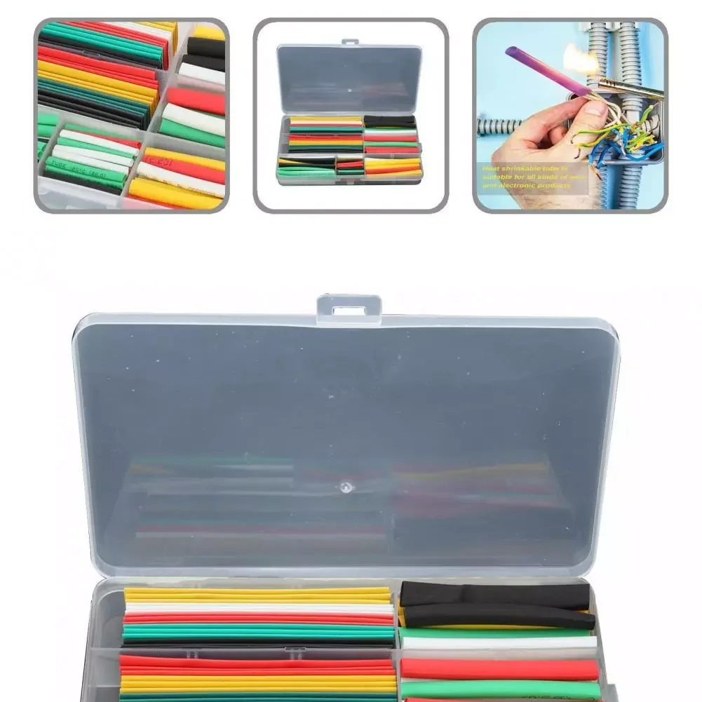 

140Pcs Practical Assorted Insulation Shrinkable Tube Kit Waterproof Tube High Toughness for Electricity