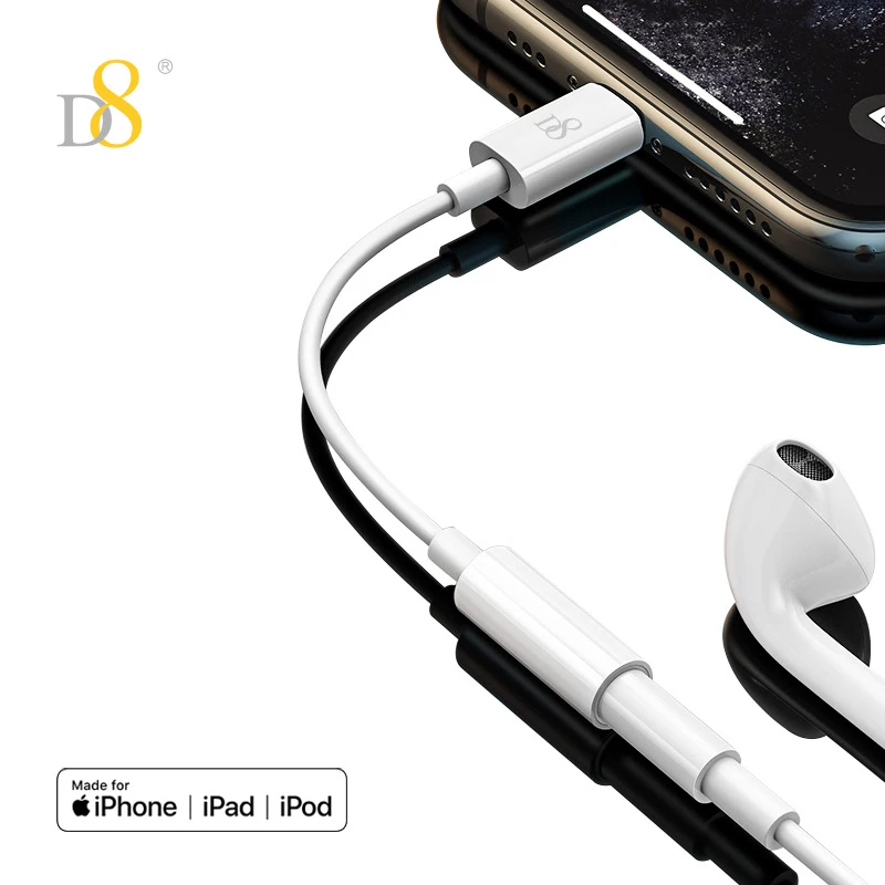 Адаптер D8 Aux для iPhone MFi Lightning на 3 5 мм адаптер наушников 13 12 11 Pro Max XR кабель