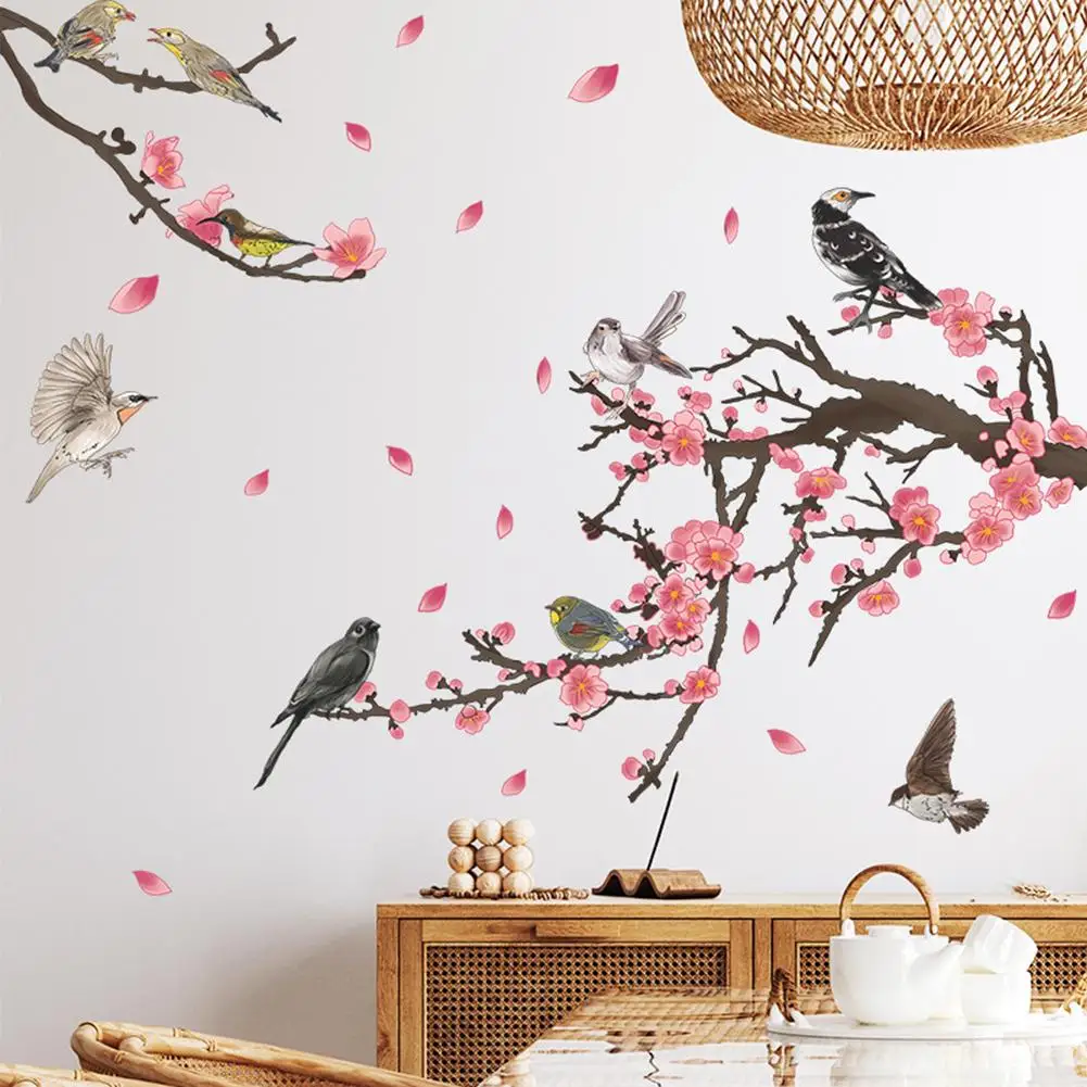 

2pcs Bird On Branch Wall Stickers Self Adhesive Wallpaper For Bedroom Living Room Tv Background Home Decor