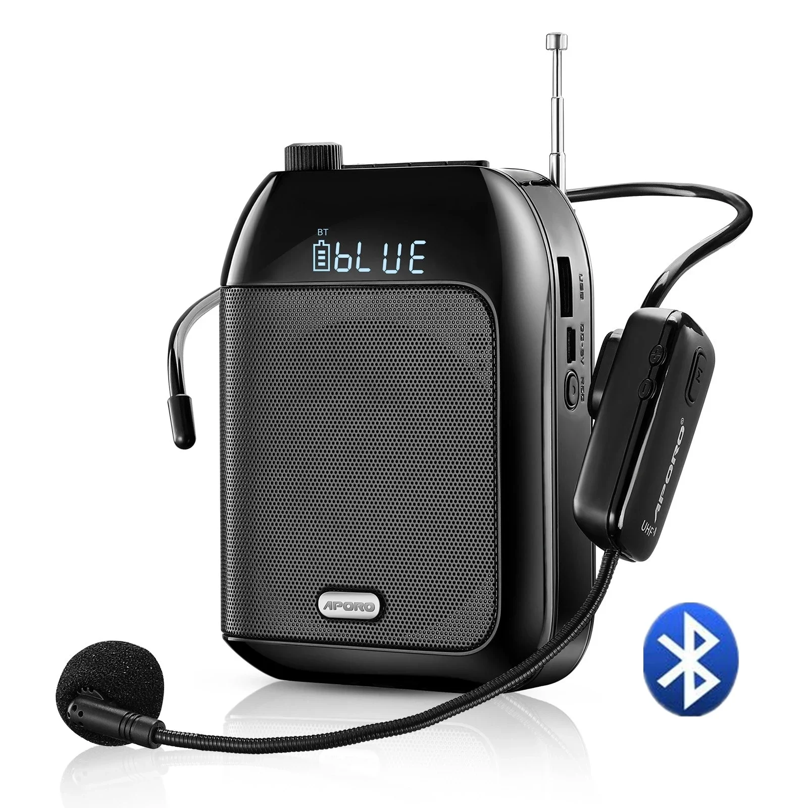 Фото Новый портативный Bluetooth UHF беспроводной усилитель голоса T9 для преподавания, лекций, экскурсий, презентаций, с поддержкой USB-накопителя, мегафон, микрофон, динамик №4