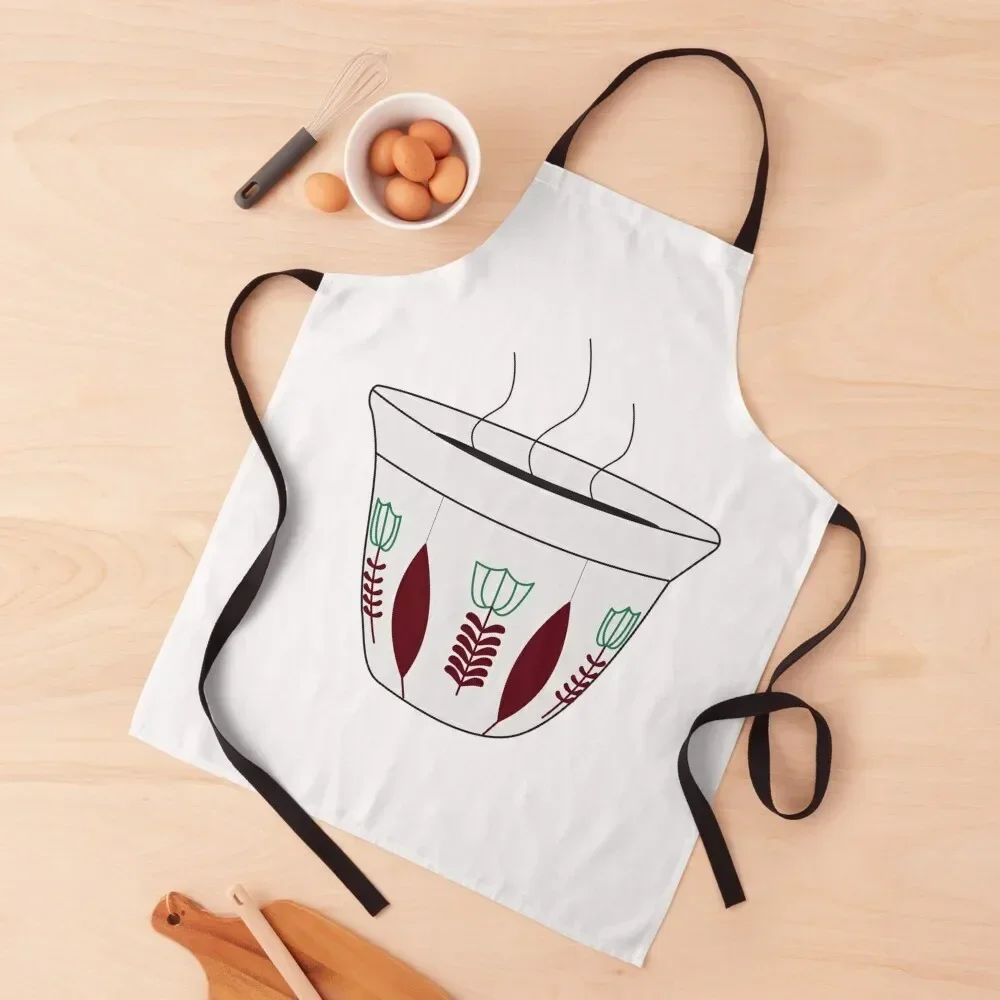 Арабская восточная кофейная чашка - Лебеский фартук с цветами для официанта