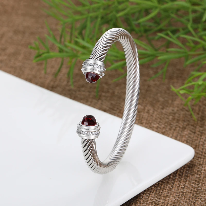 

2022 Bracelet Brand European and American Popular Woven Twisted Open Bracelet 7MM Jewelry