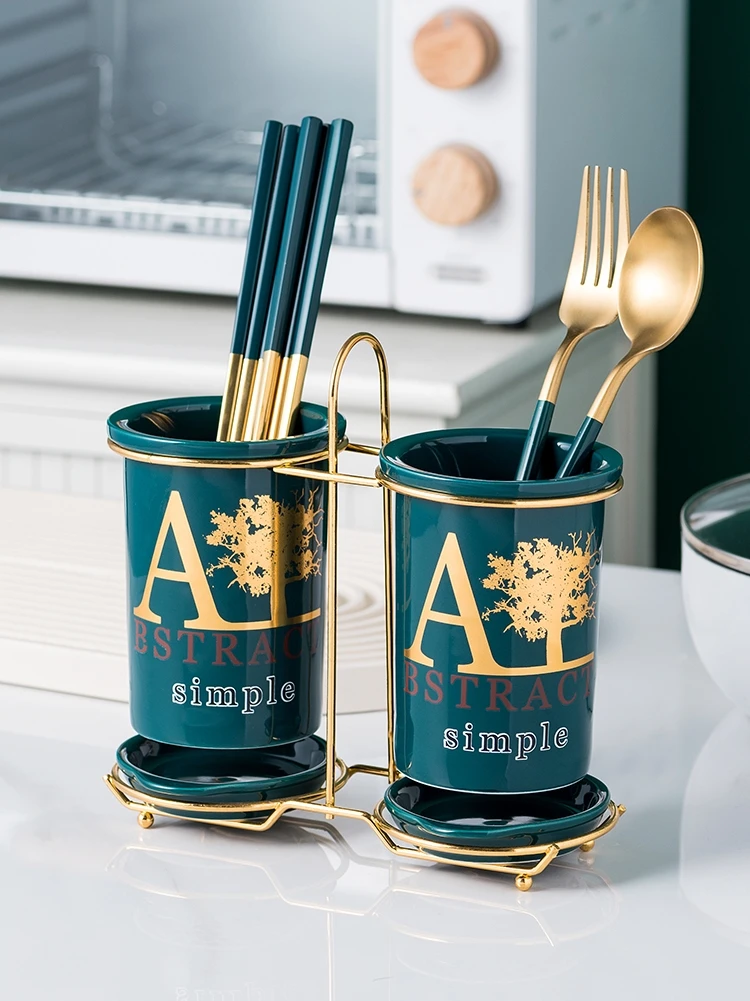 

Nordic Luxury Cutlery Storage Chopstick Holder Kitchen Storage Chopstick Storage Box Ceramic European Chopstick Holder Household