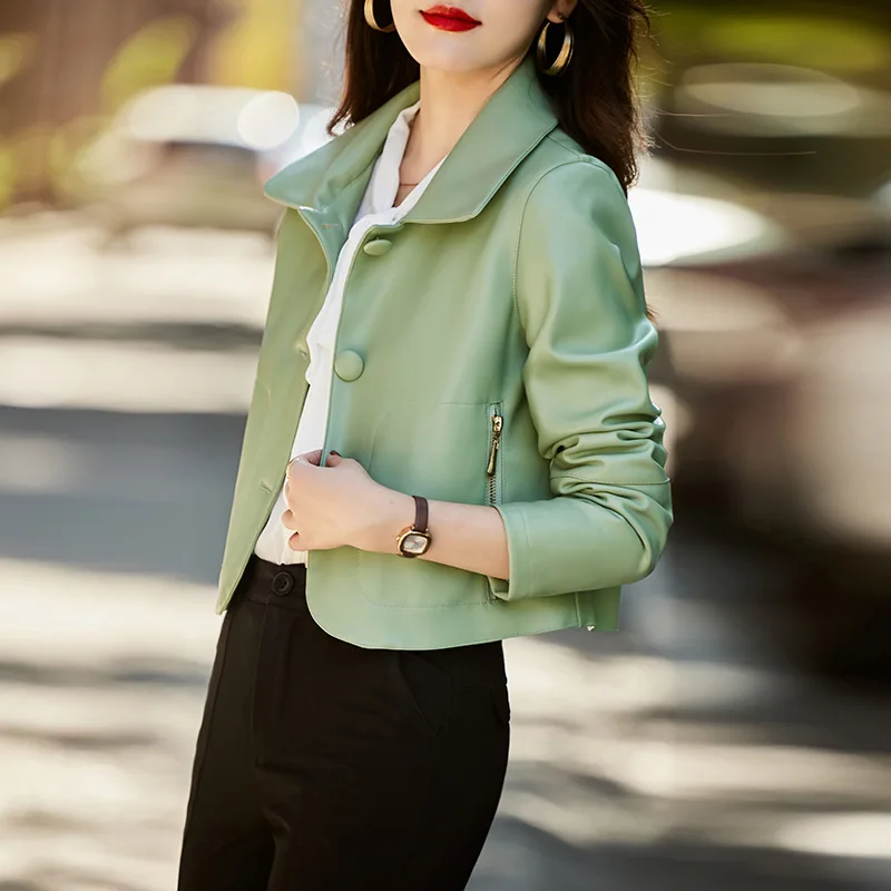 Женская кожаная куртка Haining