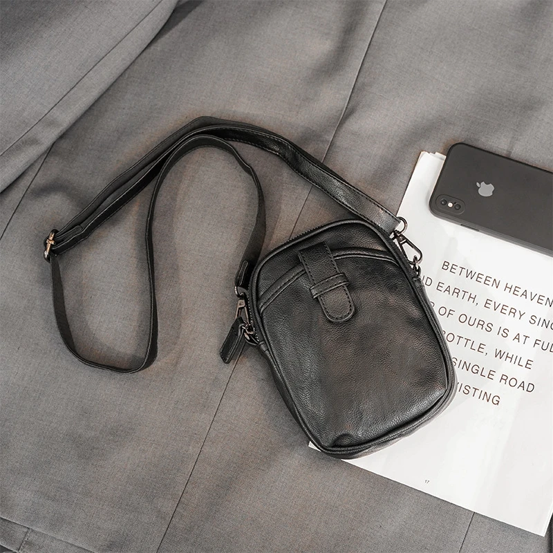 

Men's Male Small Crossbody Fashion Casual Messenger Backpack Bag Crossbody Men Bolso Bag Bag Mini Hombre Shoulder Leather New