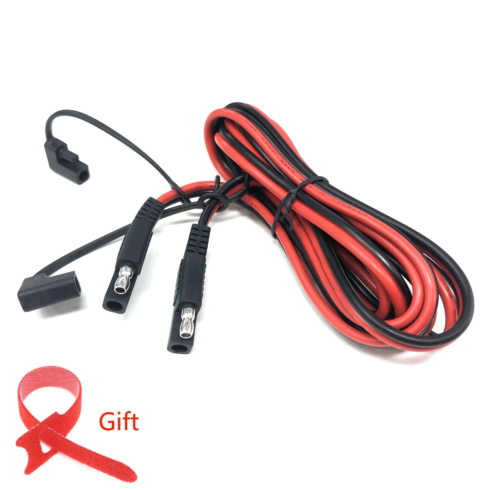 Зарядные кабели SAE к SAE, быстроразъемный Удлинительный кабель SAE, пылезащитная крышка 200 см 14AWG для солнечных панелей для кемпинга, прицепа Зарядные кабели SAE к SAE, быстроразъемный Удлинительный кабель SAE, пылезащитная крышка 200 см 14AWG для солнечных панелей для кемпинга, прицепа