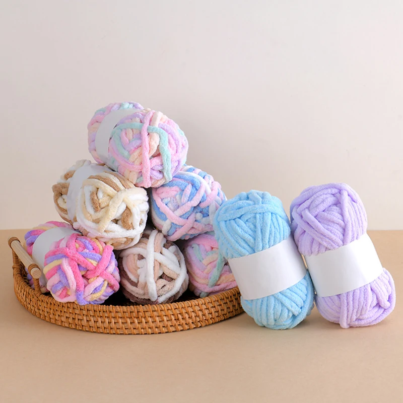 Толстая шерстяная полосатая нить для вязания крючком Arctic Velvet 50г |