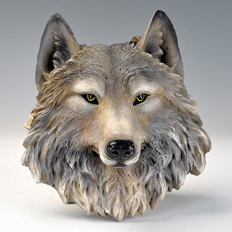 Реалистичное украшение в виде головы волка 1 шт. искусственное из смолы для стен