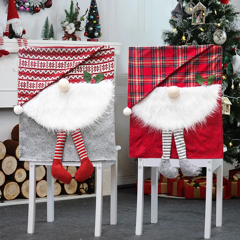 

Chair Covers Christmas Cover X Massanta Party Festive Chairs Elf Hats Holiday Room Dining Slipcovers Hat Adornments Festival