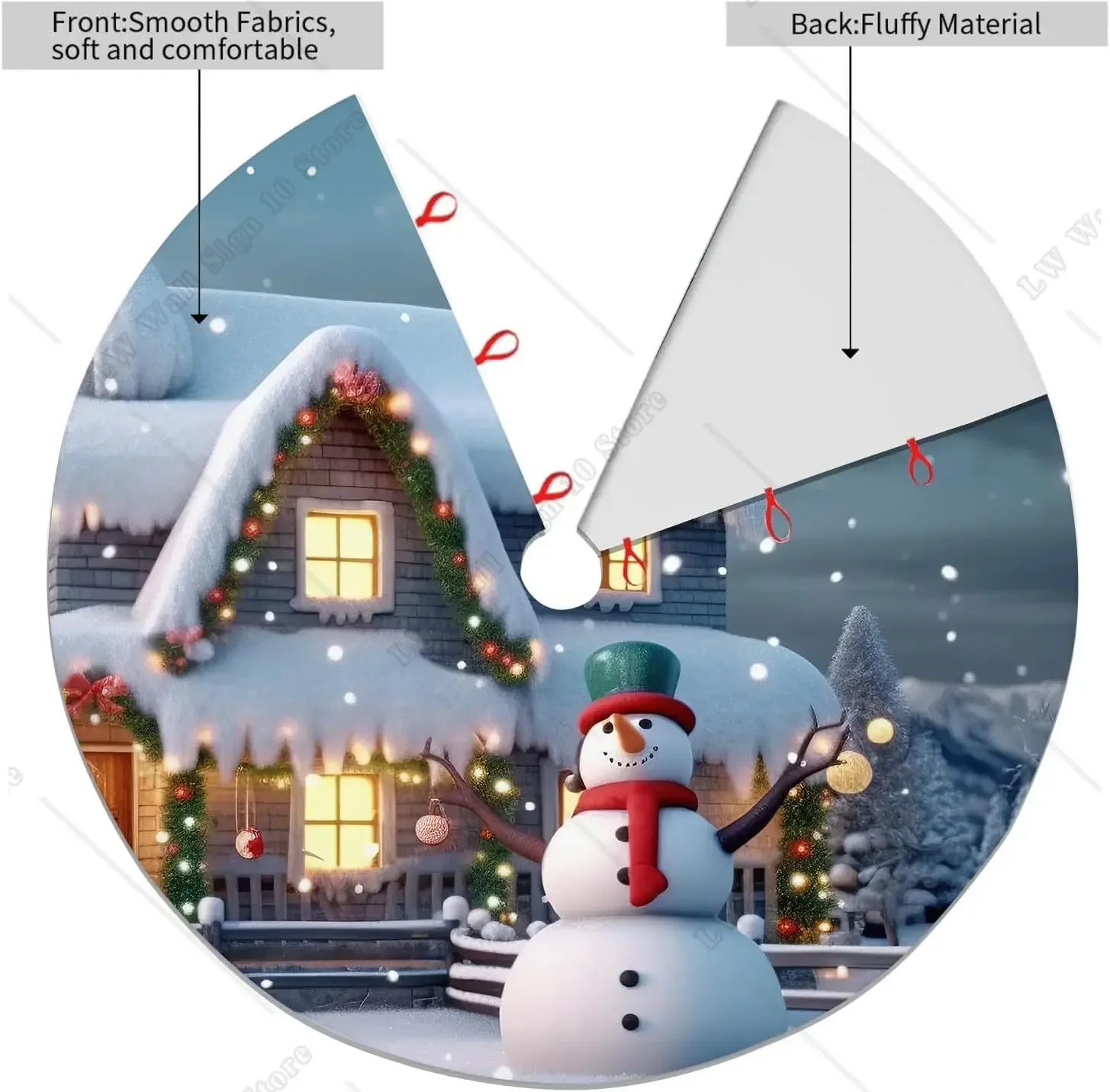 Снежные сцены Рождественский домик снеговик юбка на рождественскую елку шар