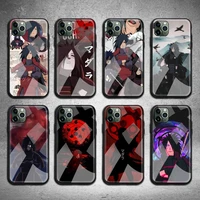naruto madara phone case tempered glass for iphone 13 12 11 pro mini xr xs max 8 x 7 6s 6 plus se 2020 cover