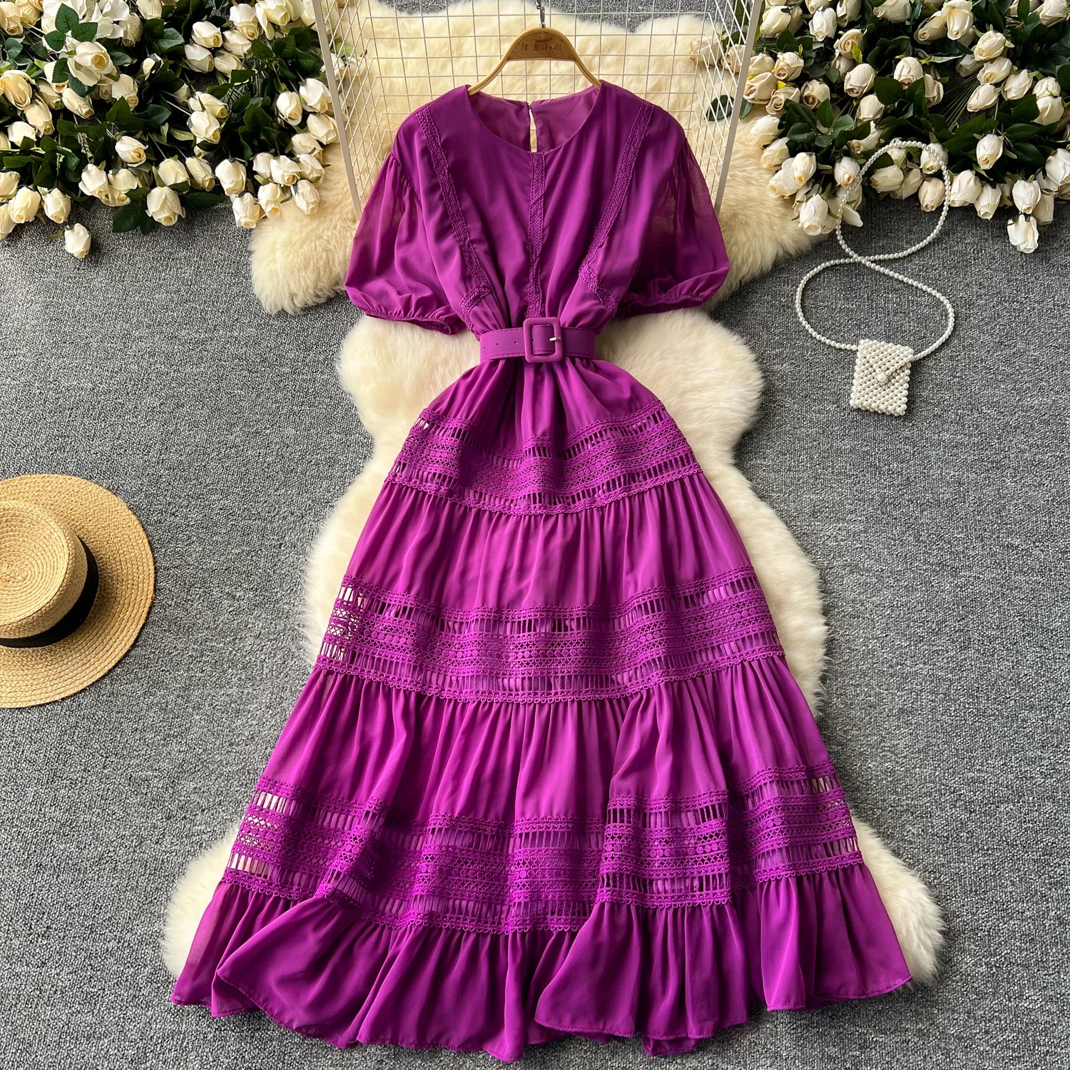 Женское платье в стиле ретро элегантное платье-трапеция во французском с