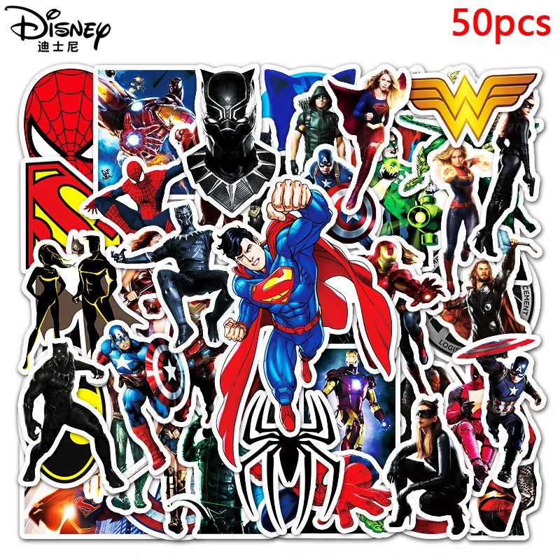 

10/52PCS Disney Marvel The Avengers Stickers Cool Anime Laptop Guitar Luggage Skateboard Waterproof Graffiti Sticker Kids Toys