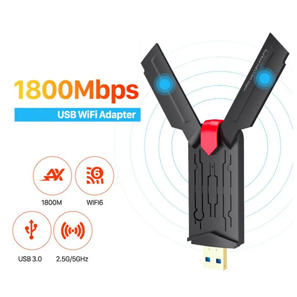 

USB3 0 1800Mbps Wifi 6 Adapter Dual-Band Wireless Network Card Connector