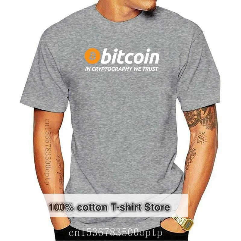 

New Bitcoin In Cryptography We Trust T Shirt Summer 2021 Homme Interesting Creative T Shirts Trendy Crew Neck 2021 Novelty
