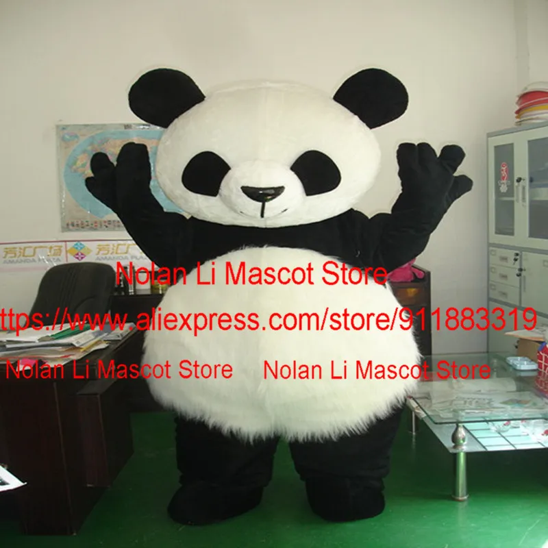 Высококачественная черно-белая гигантская панда талисман одежда с большими