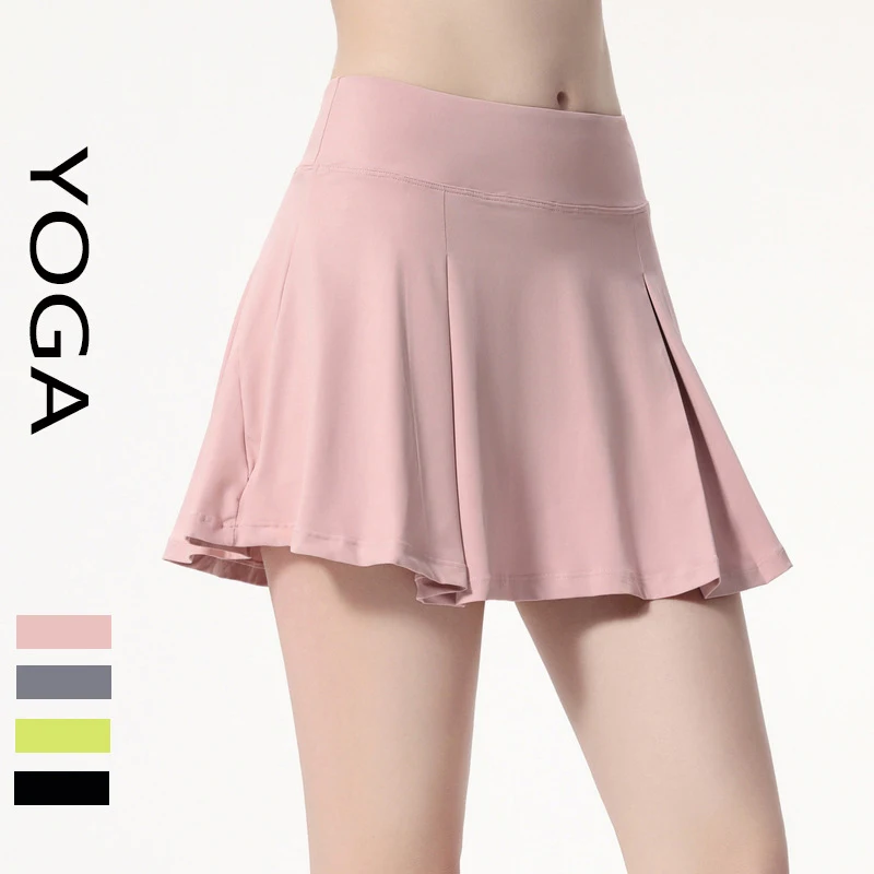 

Спортивная юбка с логотипом на заказ, летняя юбка из двух частей, юбка-брюки для спортзала, шорты для йоги с высокой талией, юбка для гольфа, тенниса и волейбола для женщин