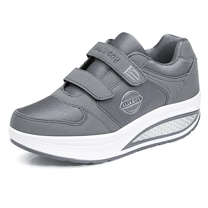 Женские кроссовки на танкетке тонизирующая спортивная обувь для женщин дышащая