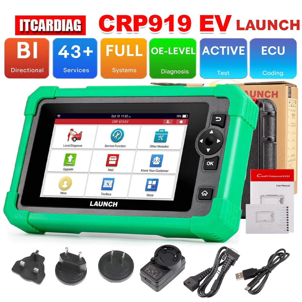 LAUNCH X431 CRP919 EV Диагностический сканер 43+ Сервисная функция для электромобиля Новая