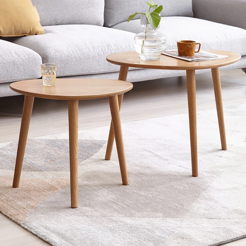 

Nordic Living Room Light Modern Coffee Tables Wood Round Minimalist Small Coffee Table Center Sofa Mesa Decoration Accessories