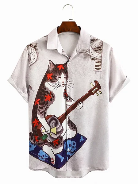 

Men's Ukiyo-e Funny Print Casual Breathable Short Sleeve Shirt