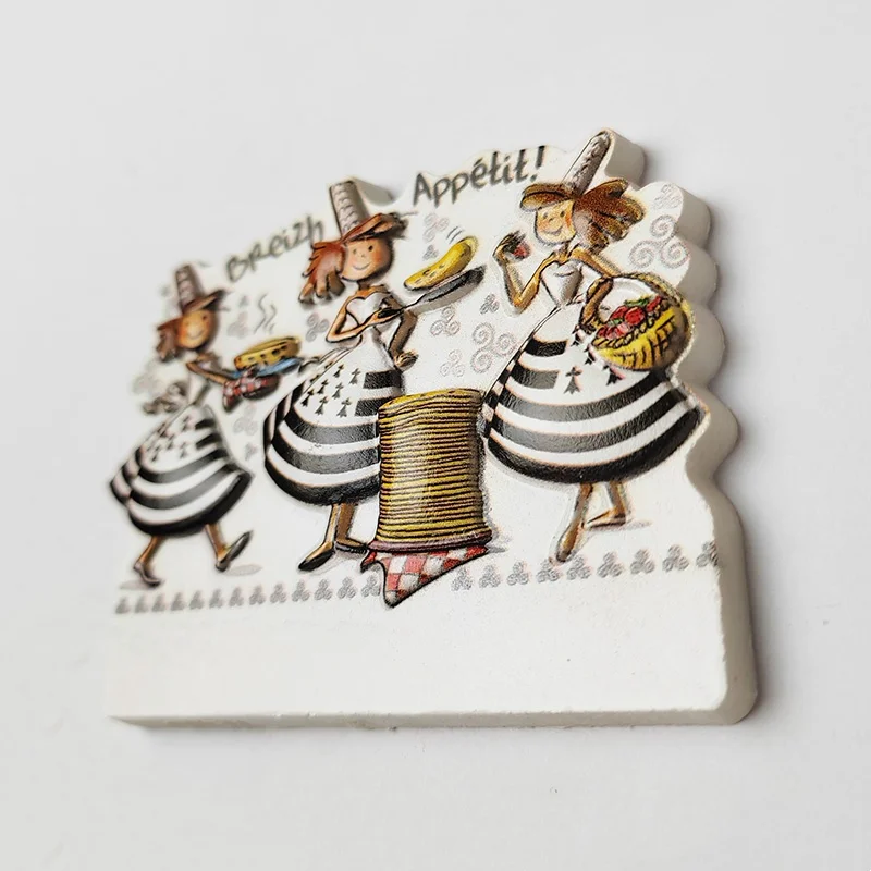 Бретань Франция мультяшный персонаж 3D магниты на холодильник туристические