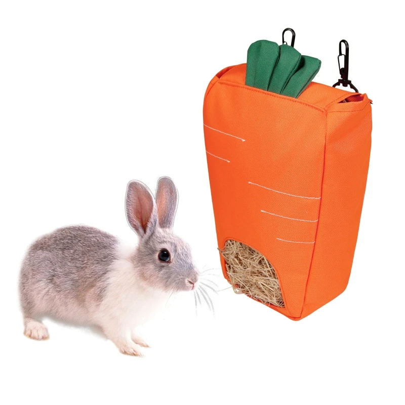 

Hay Feeder Bag Guinea Pig Hay Storage Sacks Carrot Shaped Hanging Feeding Bags for Small Animals Rabbits Bite-Resistant