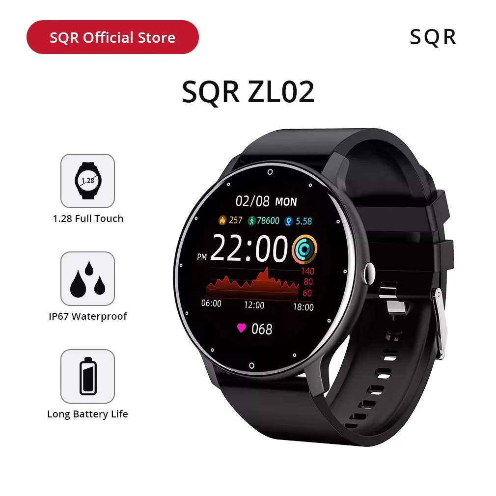 

Новинка 2021, умные часы SQR для мужчин, IP67, водонепроницаемые спортивные умные часы с сенсорным экраном, Bluetooth, для COLMI