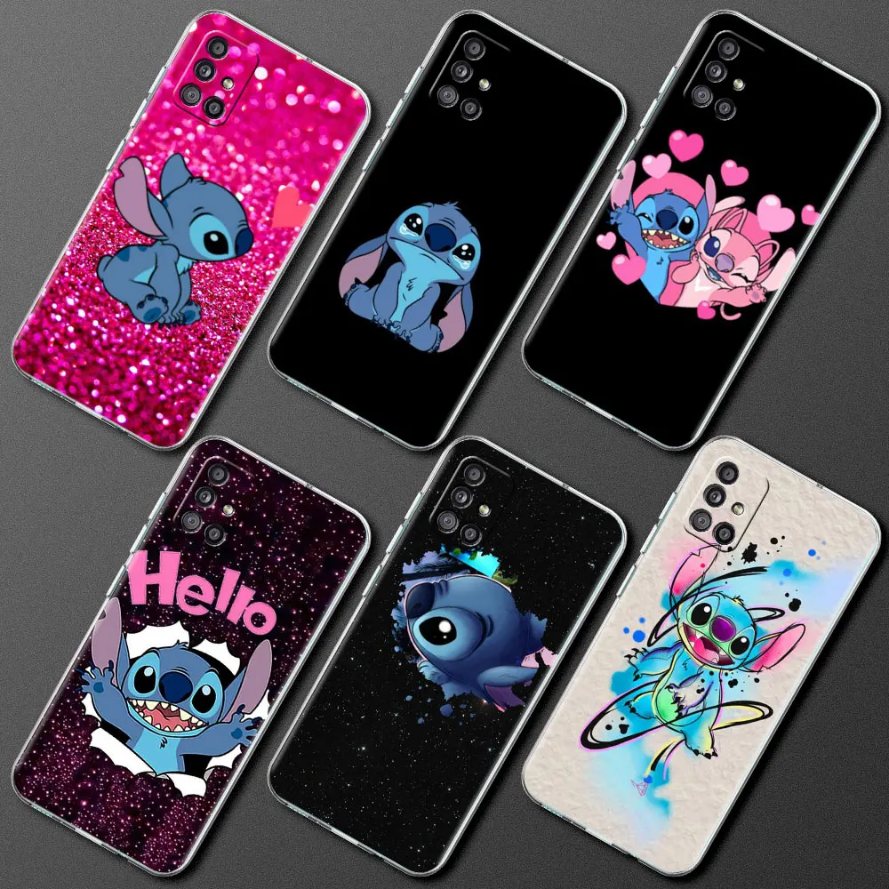 

Clear Case for Samsung Galaxy A52 A12 A51 A71 A32 A73 A21s A31 SmartPhone Coque A72 A53 A22 M31 TPU Cover Lilo Stitch Blue Koala