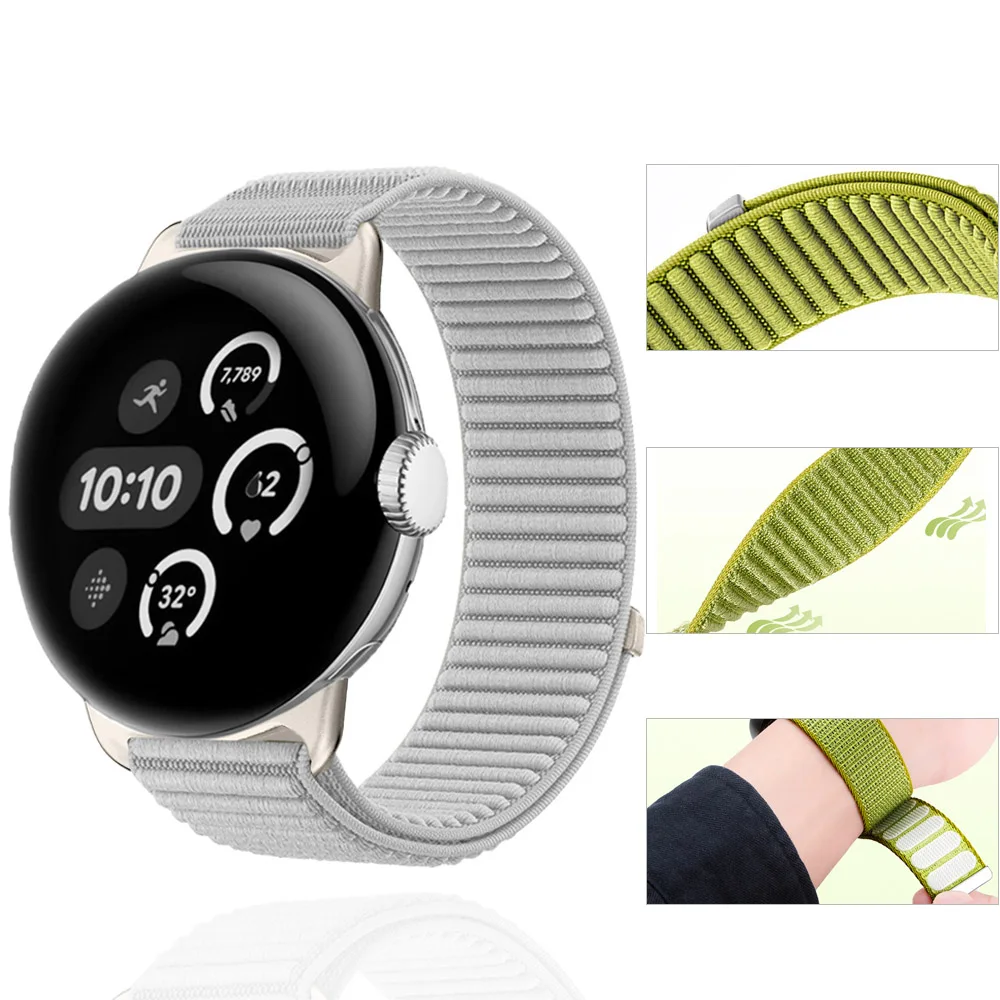 Фото Ремешок для Google Pixel Watch 4, 3, 45 мм, 41 мм, ремешок для часов, нейлоновая петля, спортивный браслет, браслет Google Pixel Watch 3 4, ремешок, аксессуары №1