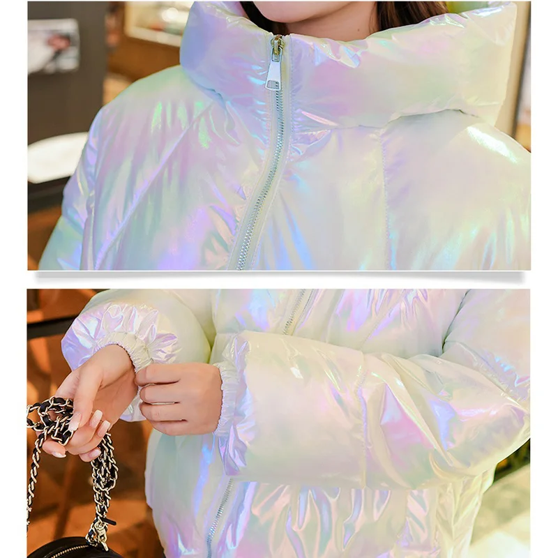 Colorful Bright Bread Clothes Women Short Overcoat Winter New Down Cotton Jacket Female Outwear Korean Loose Thicken Warm Parka