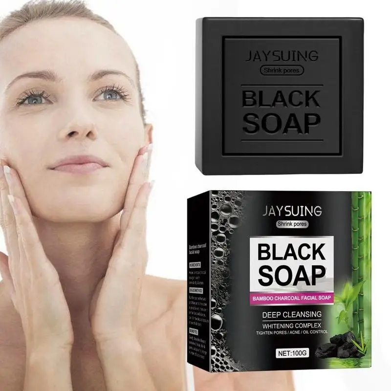 

Charcoal Soap Bar Bamboo Charcoal Skin Wash With Peppermint Oil Face Body Bar Oily Blemish-Prone Skin Facial Cleanser 3.88 Oz