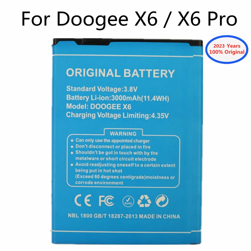 

100% New battery for DOOGEE X6 Battery 3000mAh Li-ion Replacement Backup Battery For Doogee X6 Pro Cell Phone