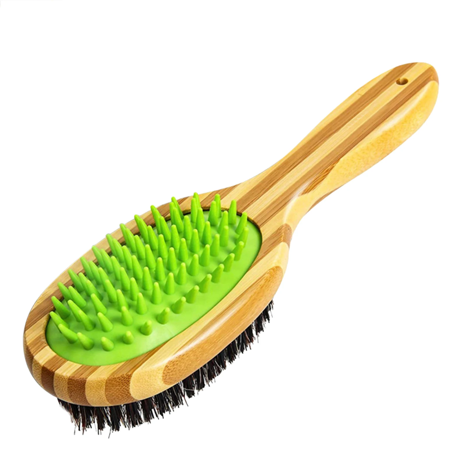 

Handheld Dog Detangling Brush Home Salon Easy Clean Practical Hair Remover Shedding Coat Pet Grooming Comb Double Sided Bamboo