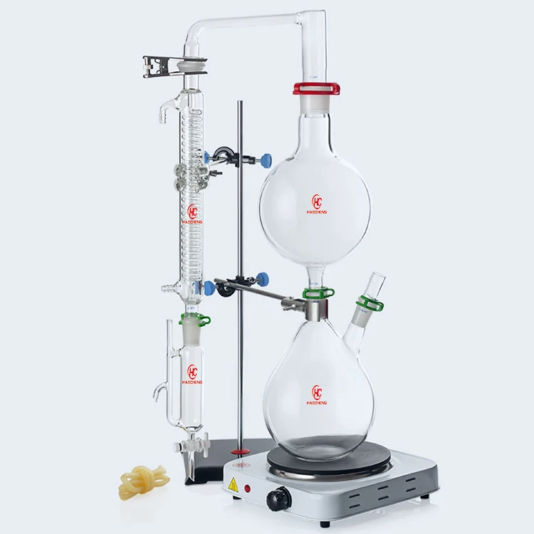 

Lab Hot Sale 2L 5L 10L 20L Essential Steam Oil Distillation Glassware