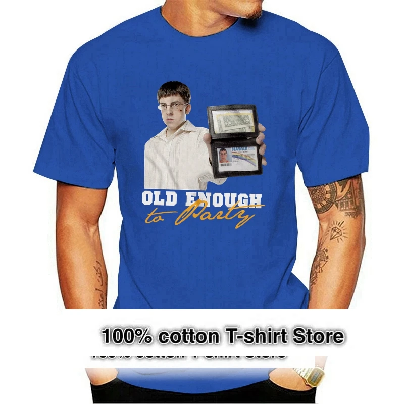 

Superbad Mclovin Old Enough To Party T Shirt Casual Tee Shirt