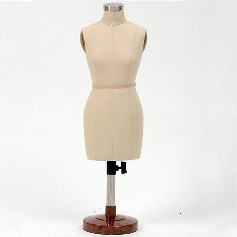 New Female Torso Body Wooden Flexible Sewing Mannequins Tripod Stand 1:2 Manikin Clothing Cut,Can Pin Villain B068