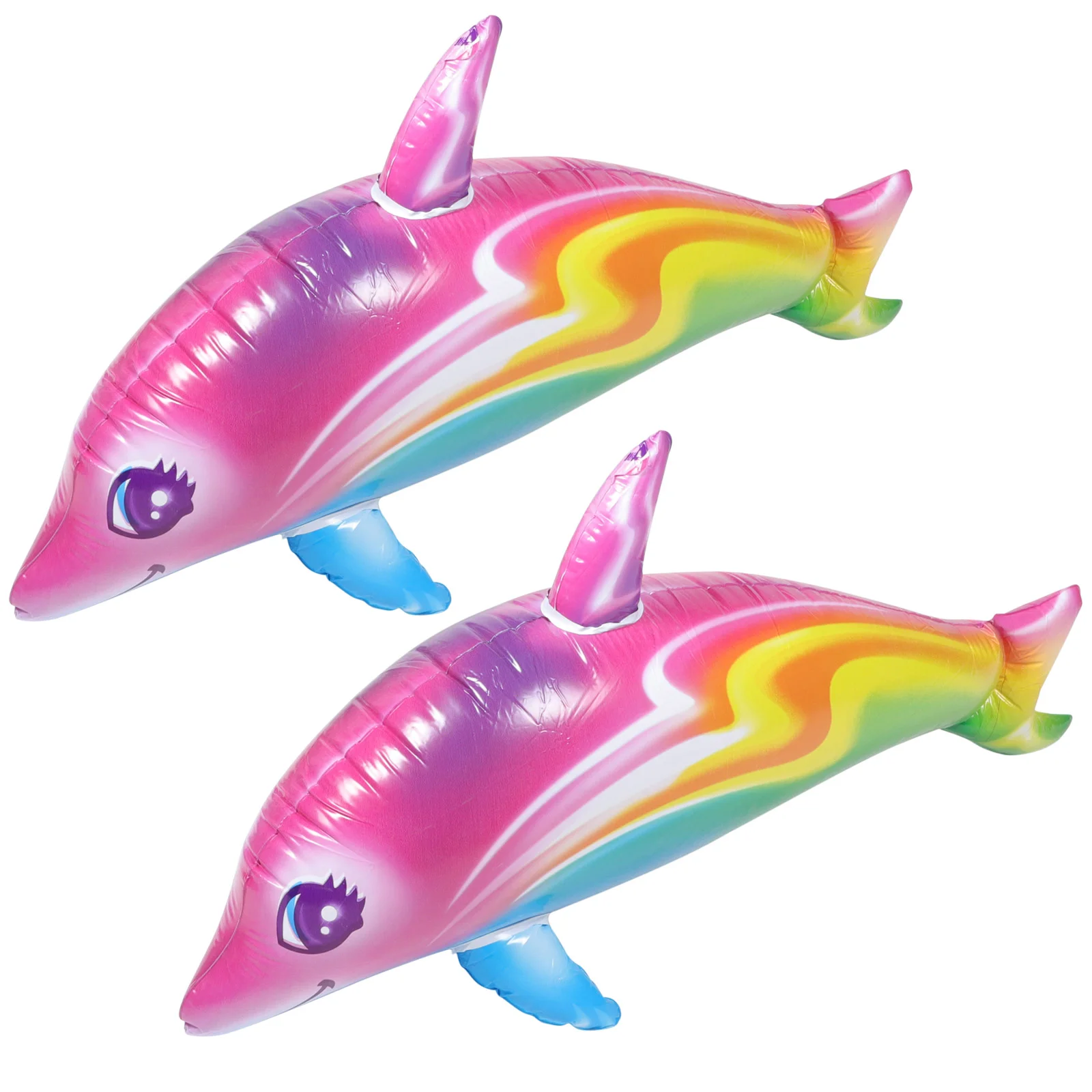

2 Pcs Inflatable Dolphin Toy Children Party Favors Beach Game Kids Educational Toys Swimming Pool Large Giant