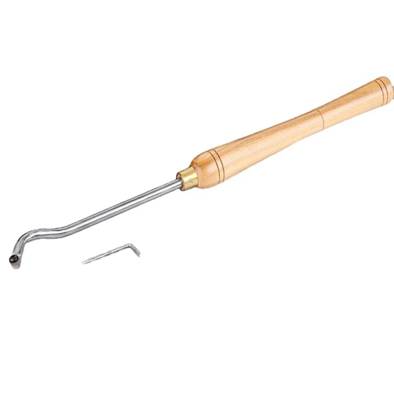 

1PC Swan Neck Bended Lathe Chisel Carbide Tipped Woodworking with Wooden Handle Woodturning Tools