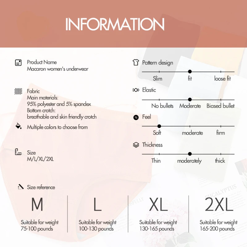 1 шт. женские трусики с высокой талией