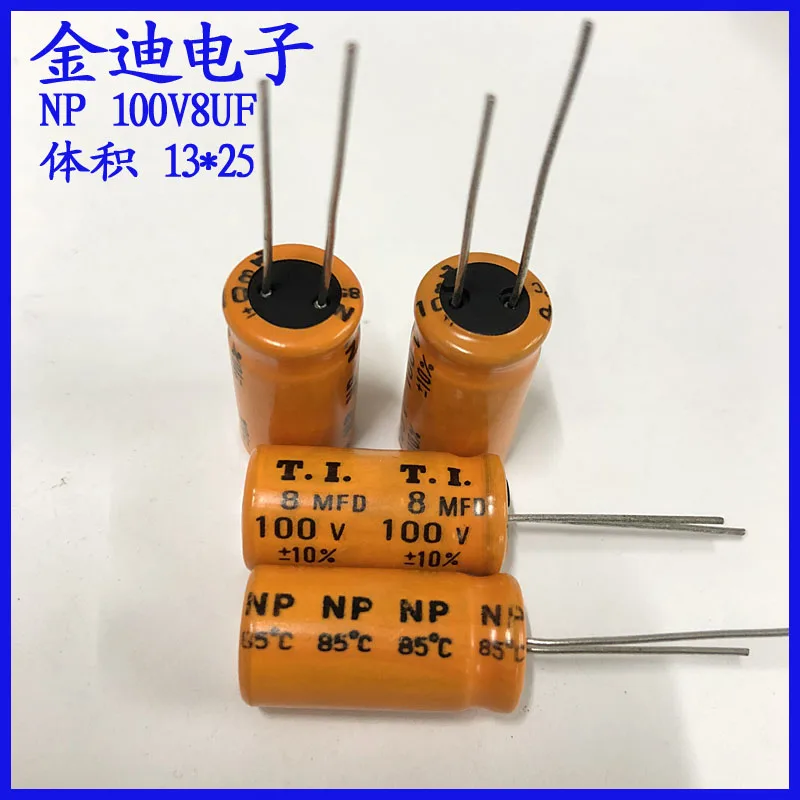 10 шт. неполярный электролитический конденсатор T.I 8uf передача аудио частоты NP 100 в