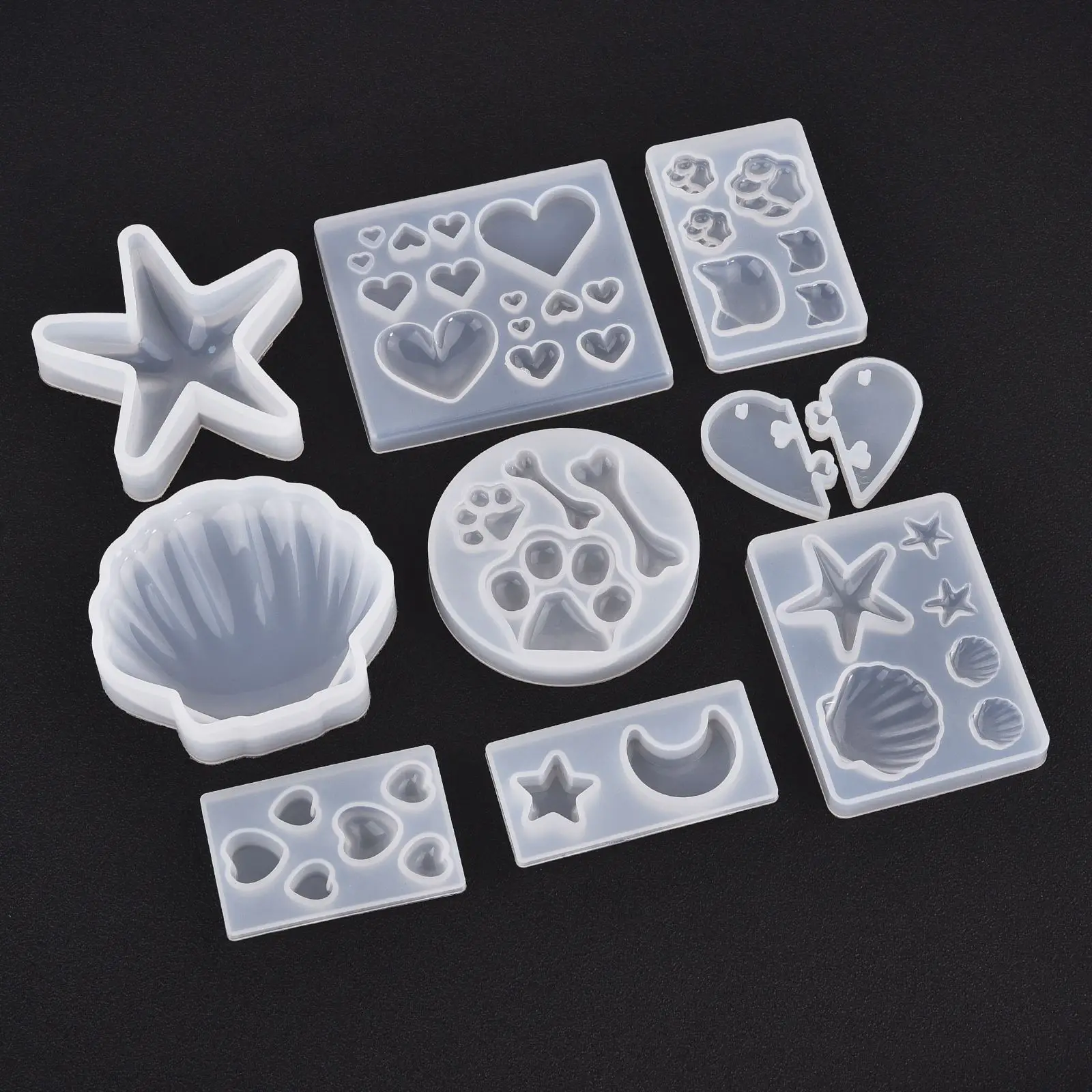 

Earring Pendant Resin Mold Paw Heart Whale Silicone Mold For DIY Earrings Necklace Keychain Jewelry Making Handmade Crafts